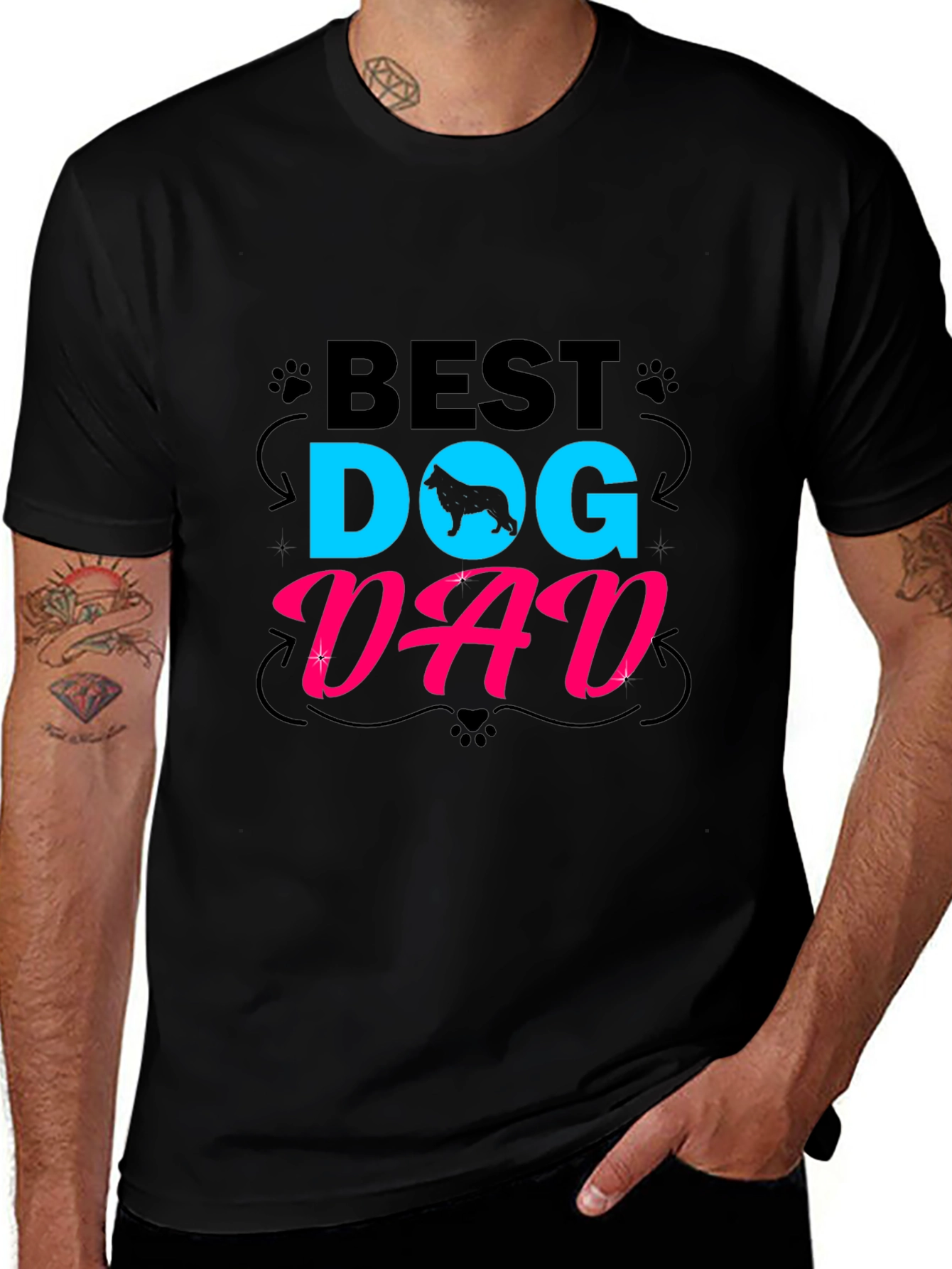 Best Dog Dad T-Shirt - Mens Black Tee