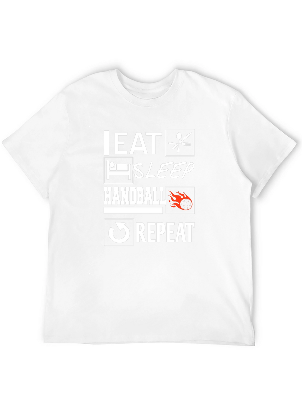 Eat Sleep Handball Repeat Black Graphic Tee