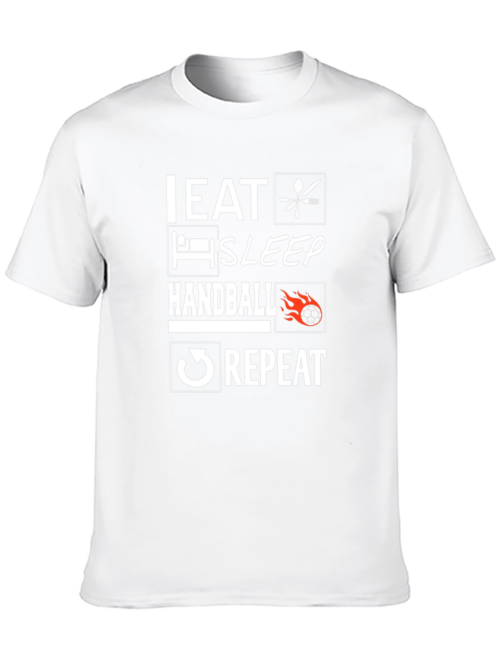 Eat Sleep Handball Repeat Black Graphic Tee