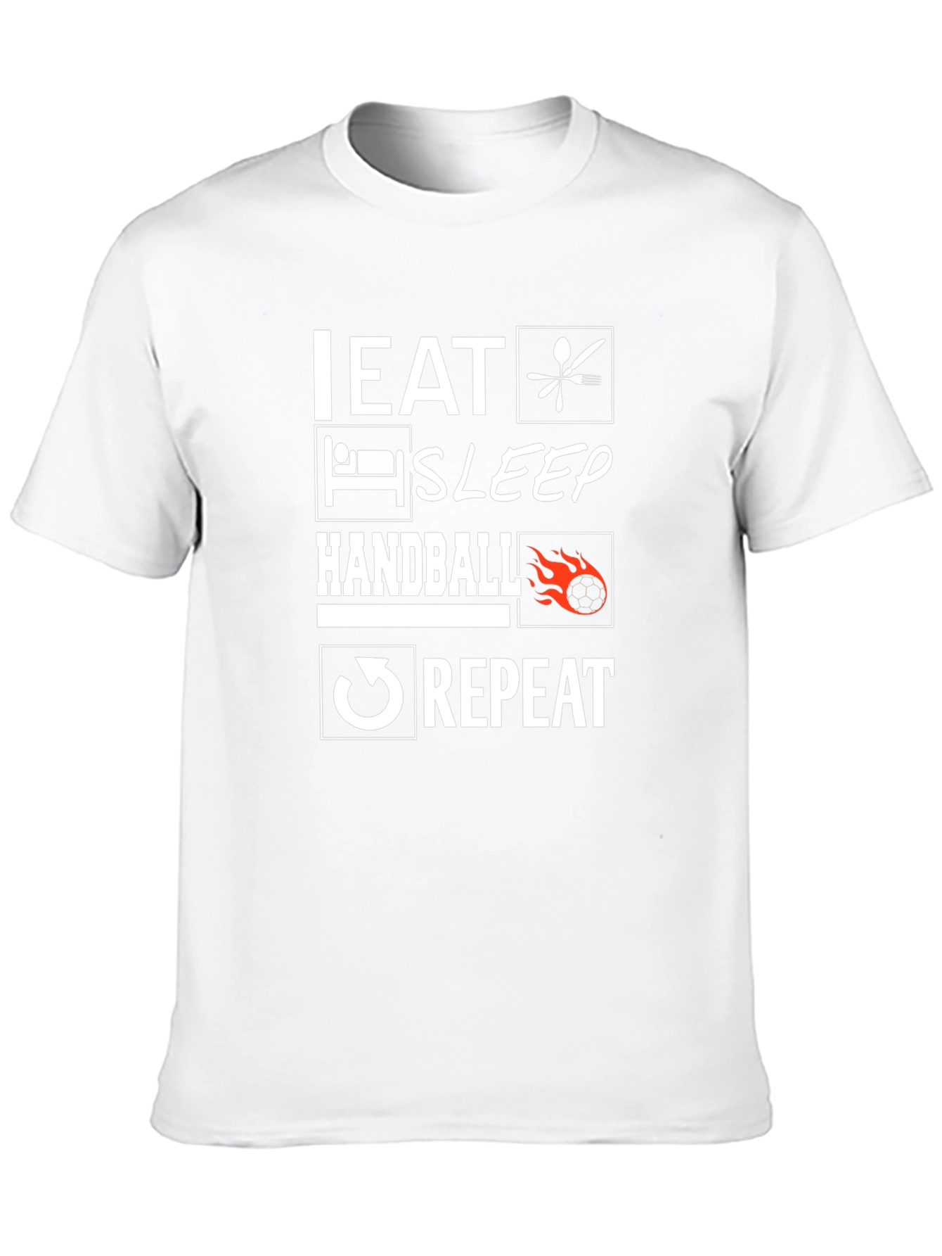 Eat Sleep Handball Repeat Black Graphic Tee