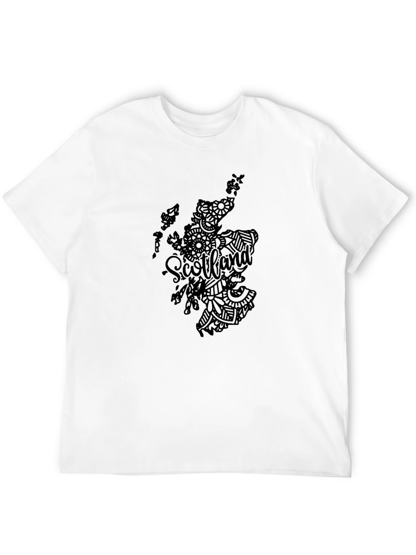 Scotland Map Graphic Black T-Shirt