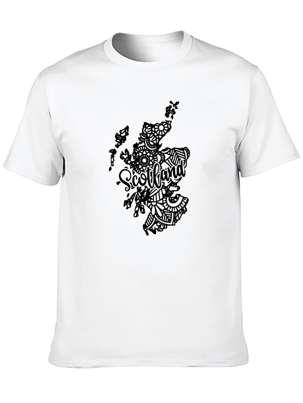 Scotland Map Graphic Black T-Shirt