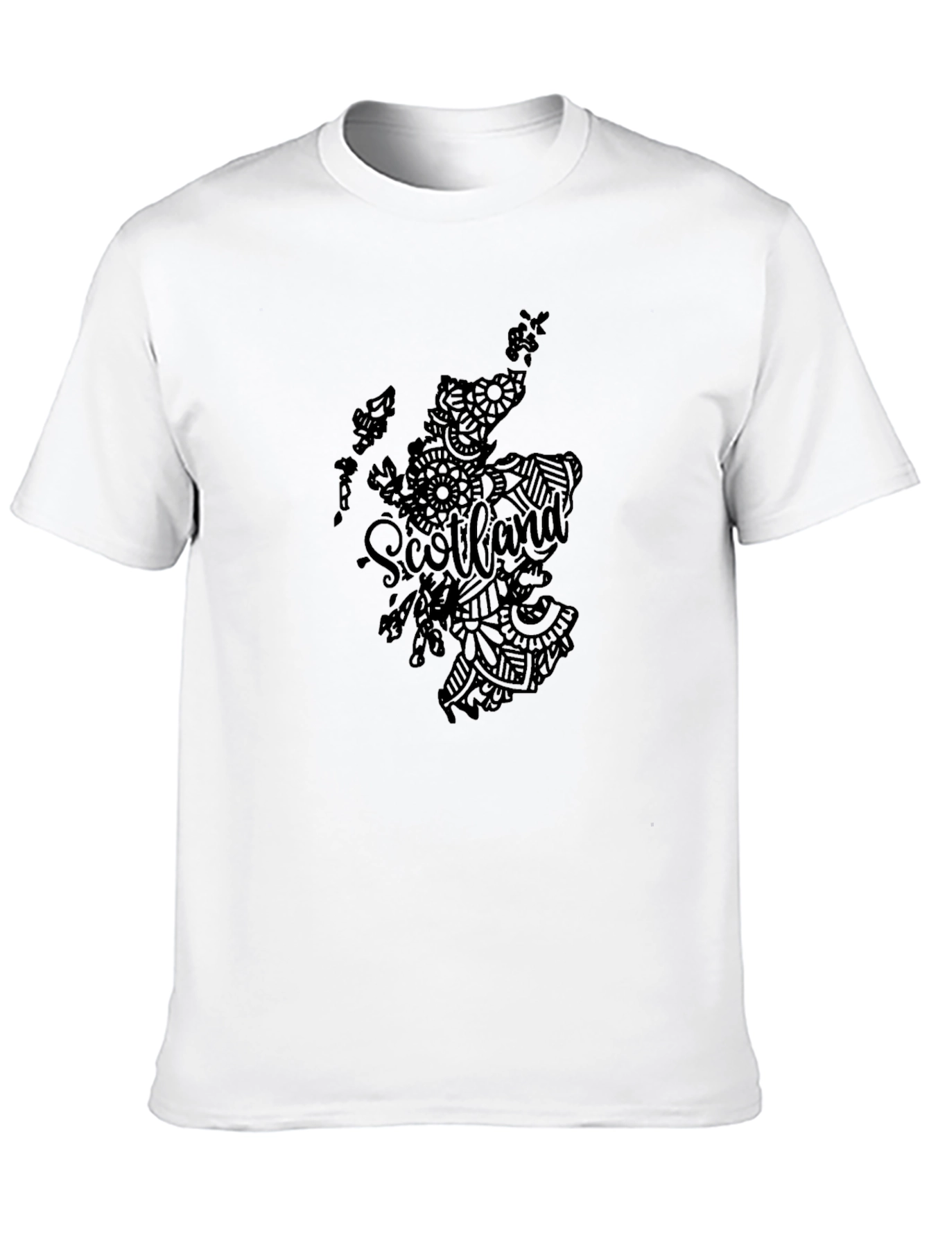 Scotland Map Graphic Black T-Shirt