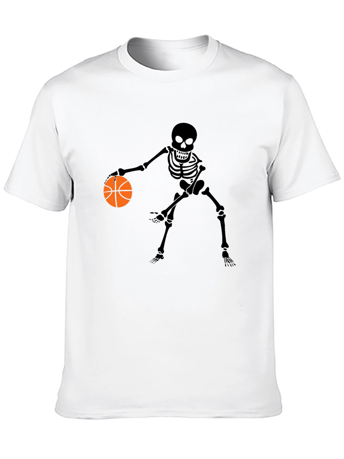 Skeleton Basketball Player Graphic Tee - Black