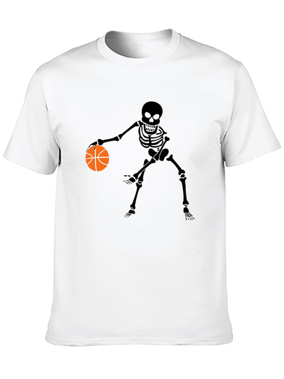 Skeleton Basketball Player Graphic Tee - Black