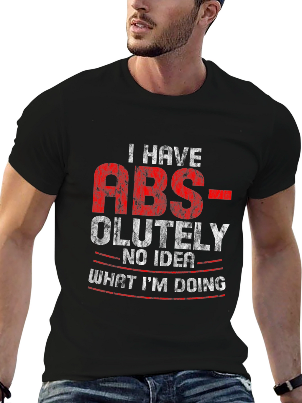 Funny ABS-olutely No Idea Graphic Tee Shirt
