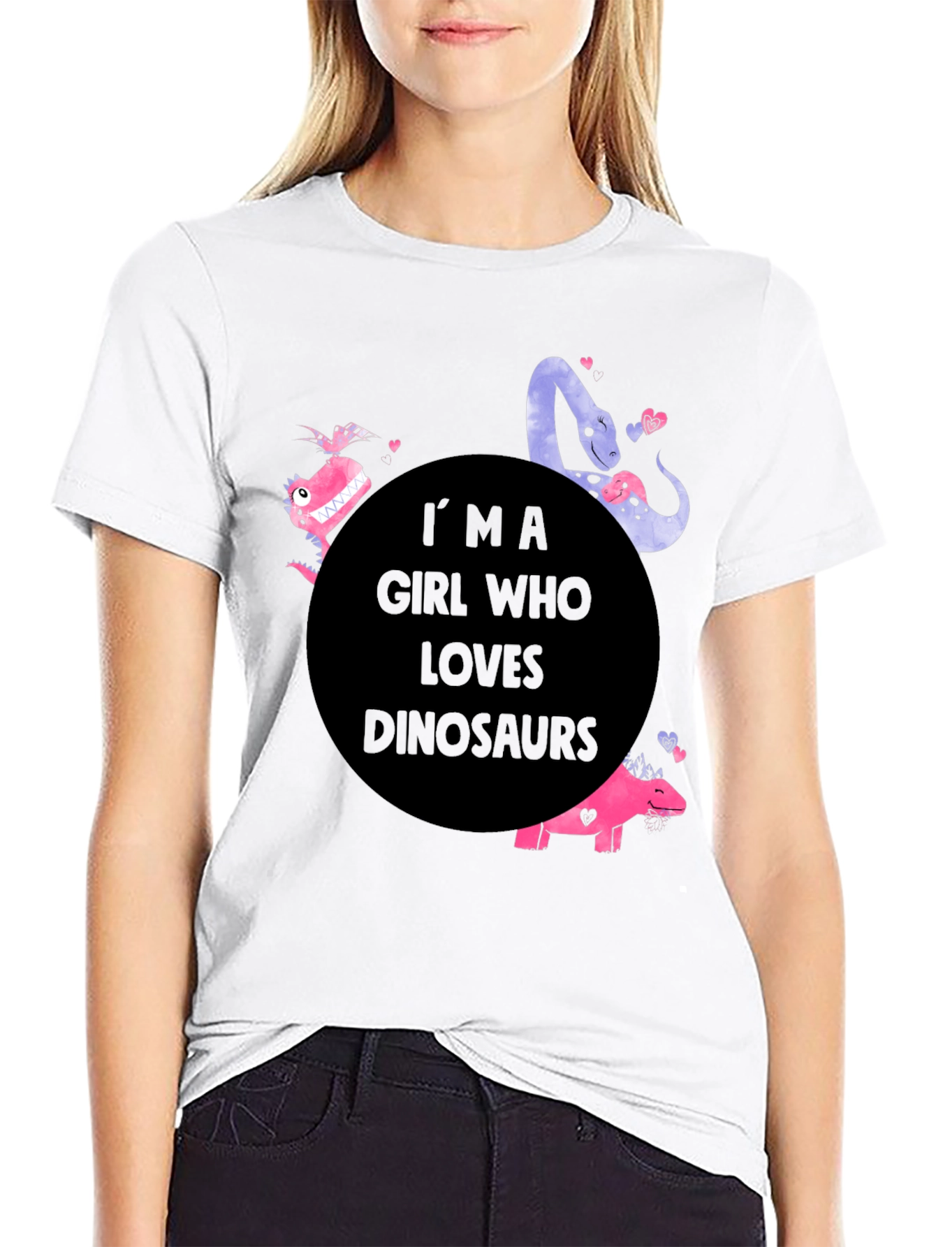 Girl Dinosaur Lover T-Shirt - Cute Graphic Tee
