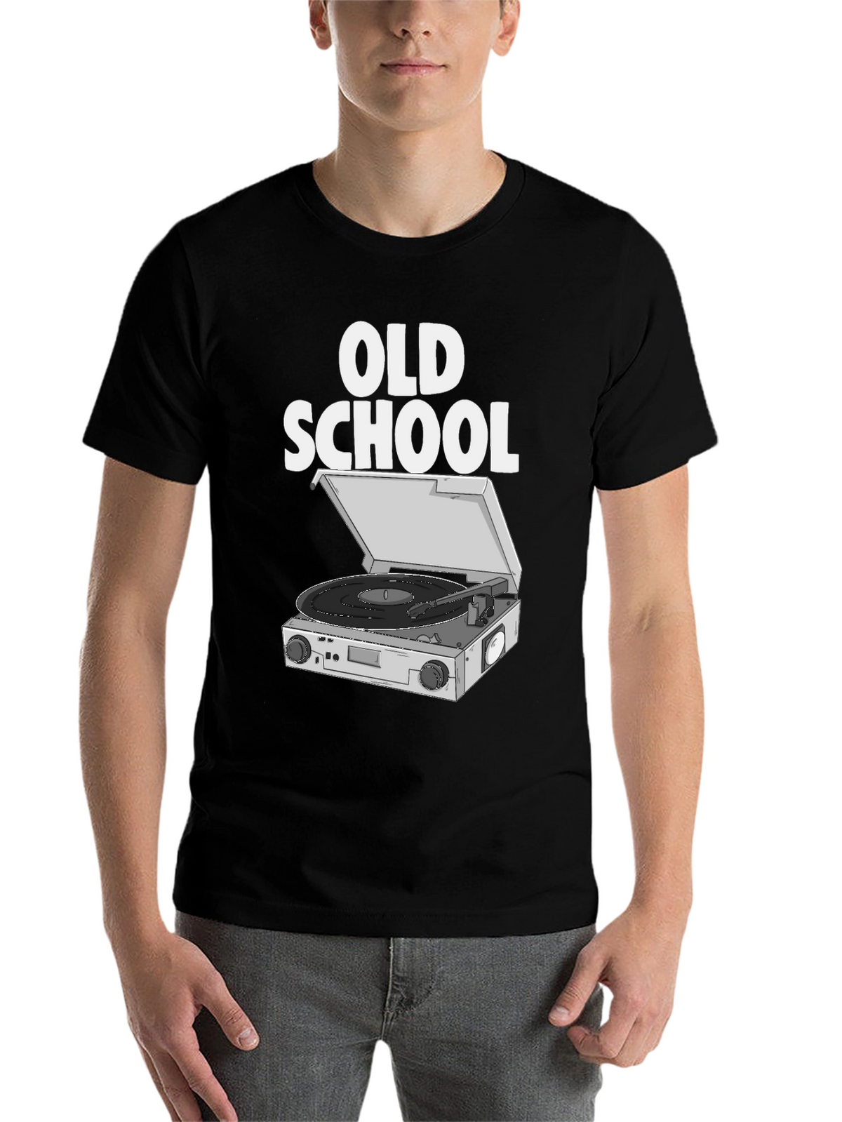 Old School DJ Turntable Graphic T-Shirt