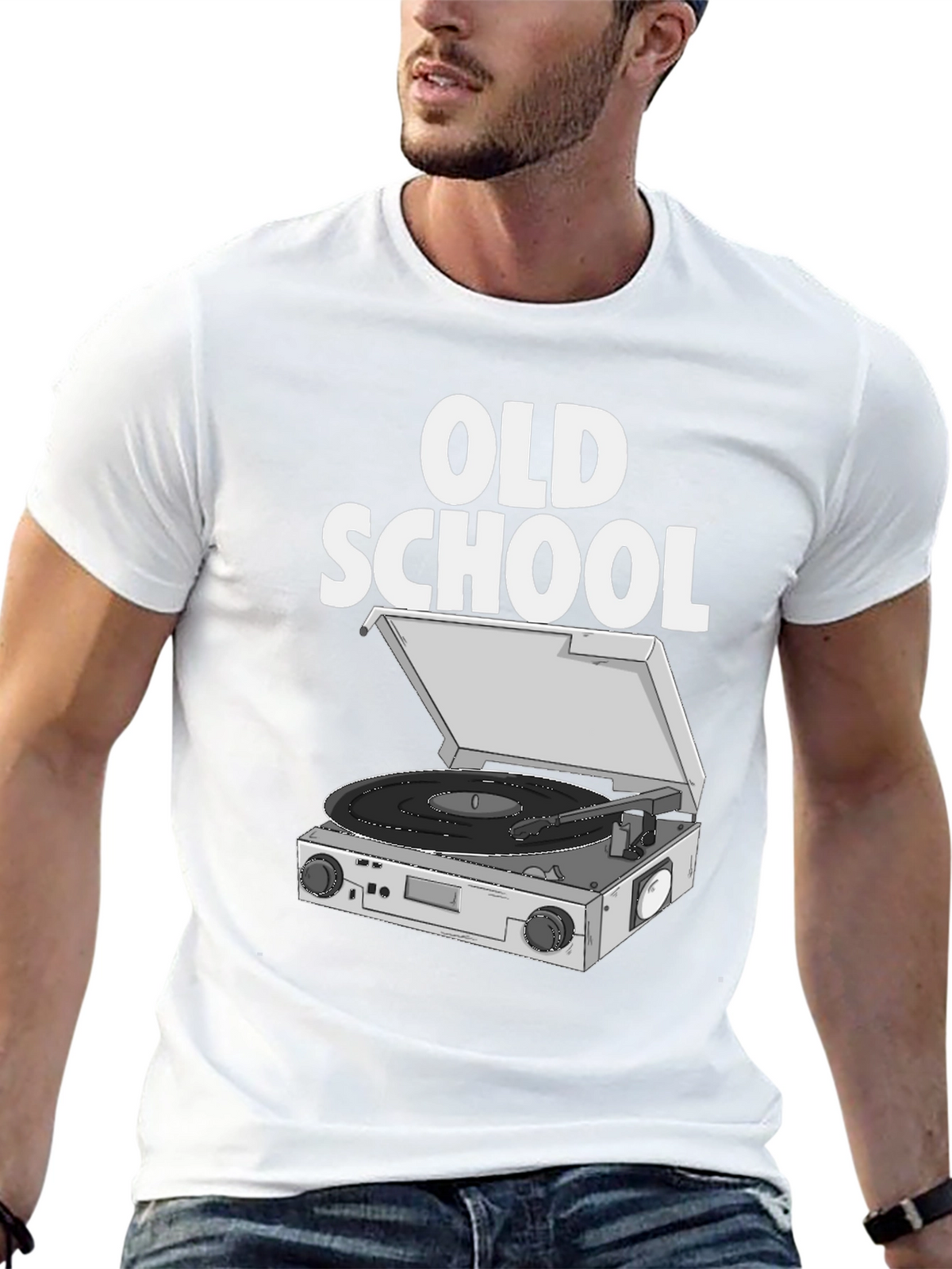 Old School DJ Turntable Graphic T-Shirt