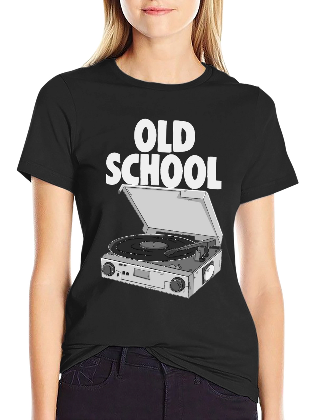 Old School DJ Turntable Graphic T-Shirt