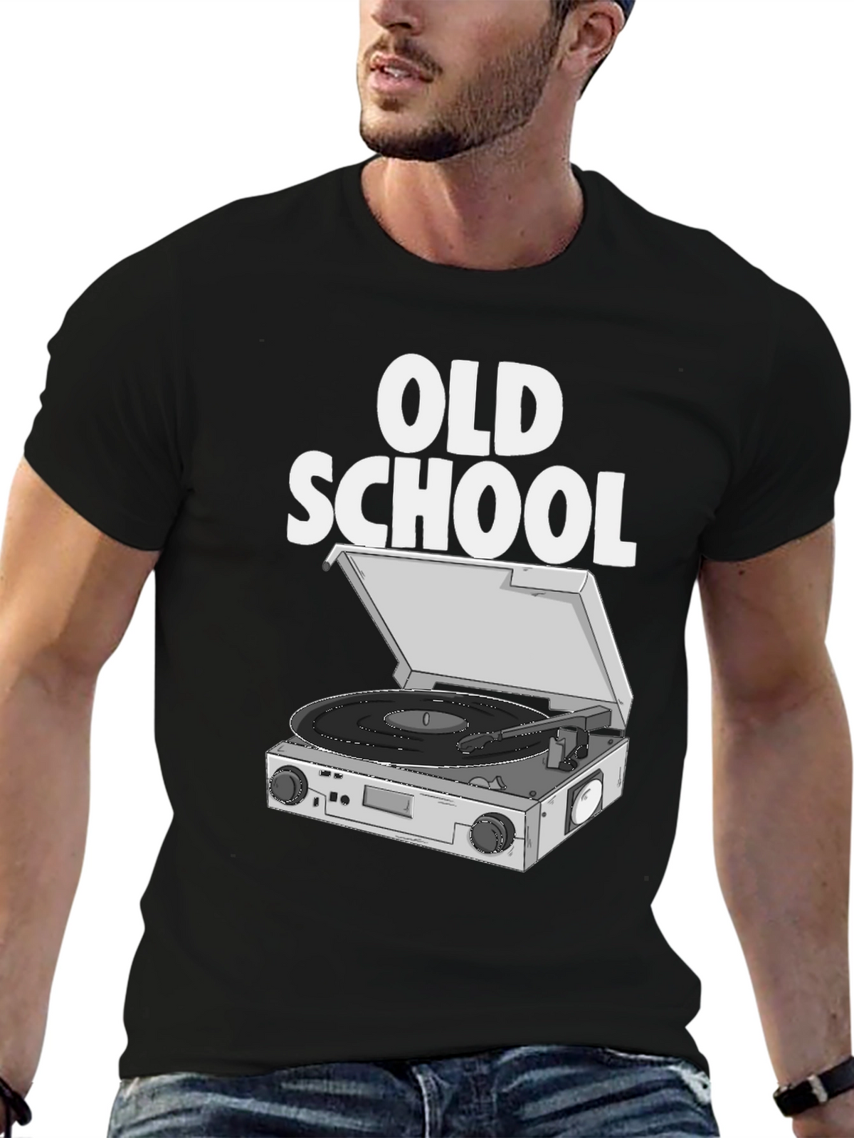 Old School DJ Turntable Graphic T-Shirt