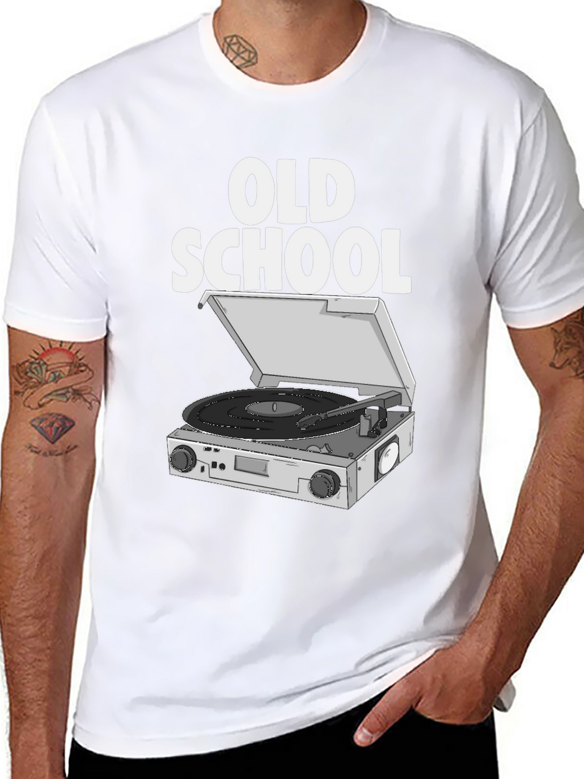 Old School DJ Turntable Graphic T-Shirt