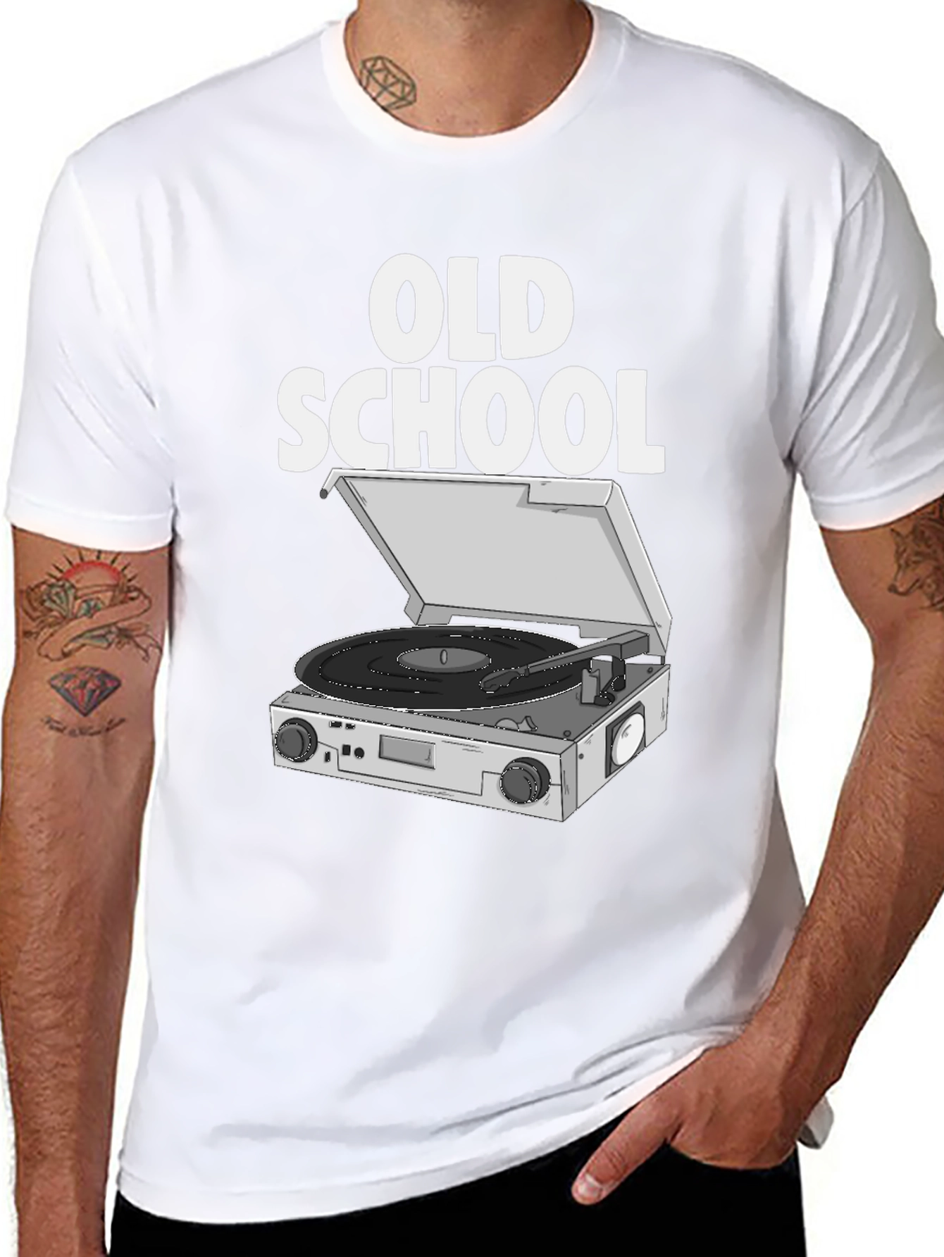 Old School DJ Turntable Graphic T-Shirt