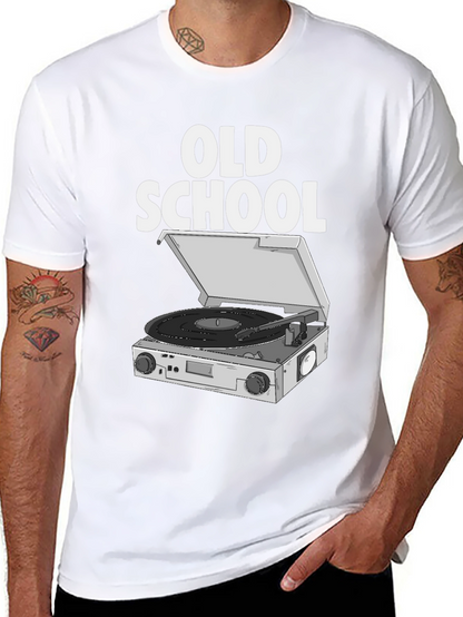 Old School DJ Turntable Graphic T-Shirt