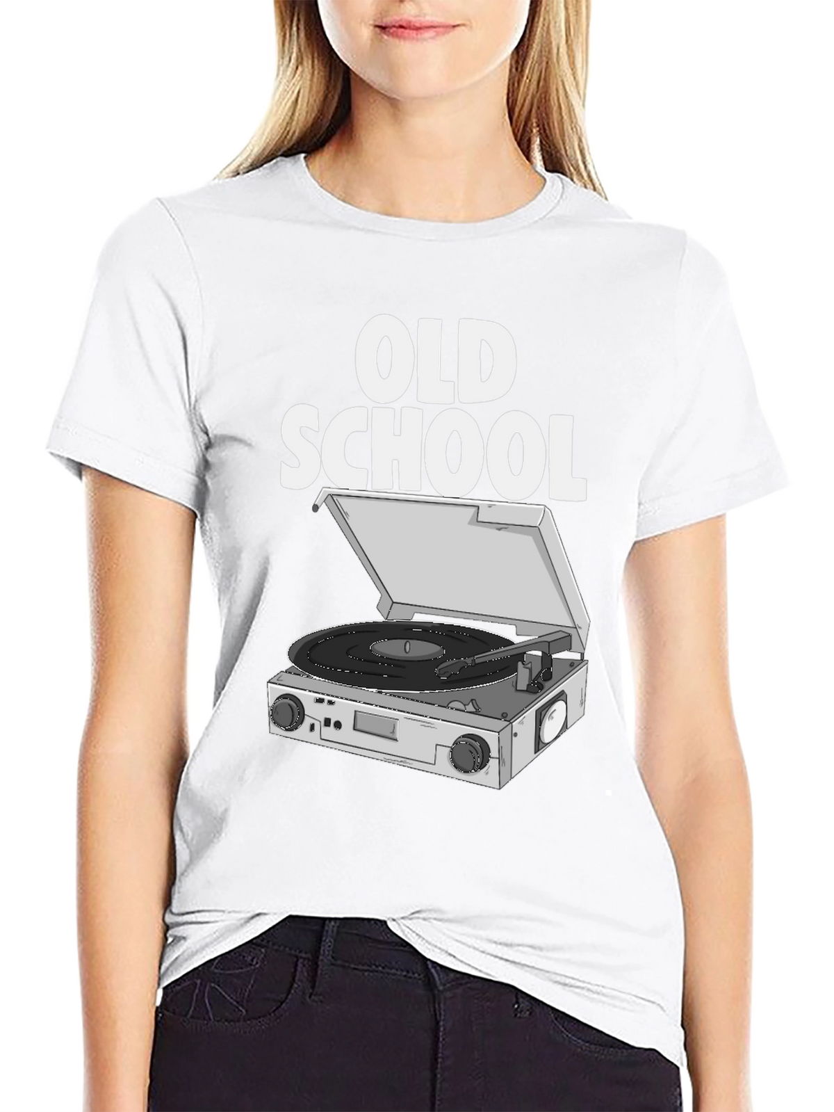 Old School DJ Turntable Graphic T-Shirt