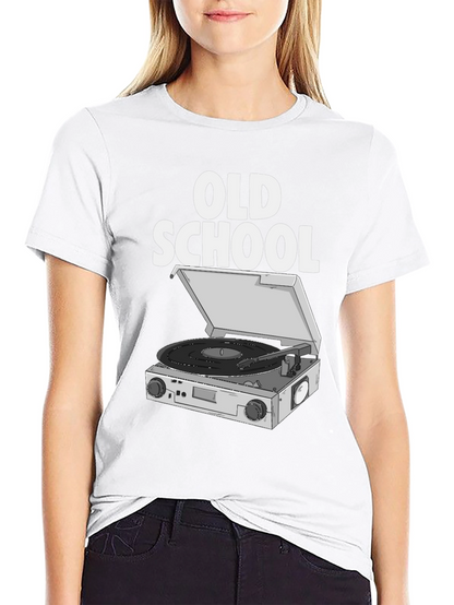 Old School DJ Turntable Graphic T-Shirt