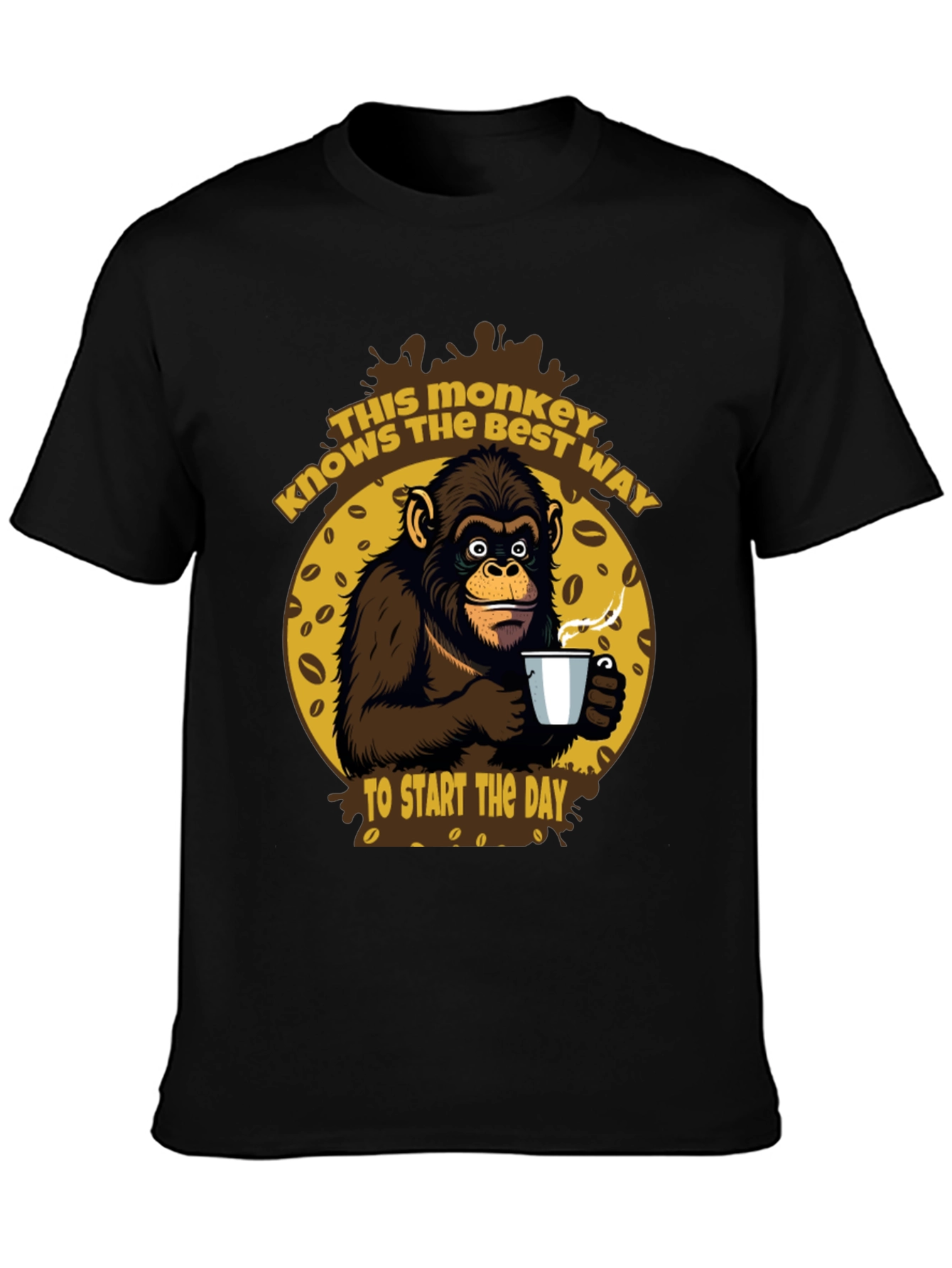 Monkey Coffee T-Shirt - Start Your Day Right!