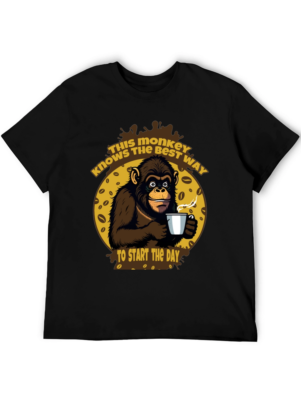 Monkey Coffee T-Shirt - Start Your Day Right!