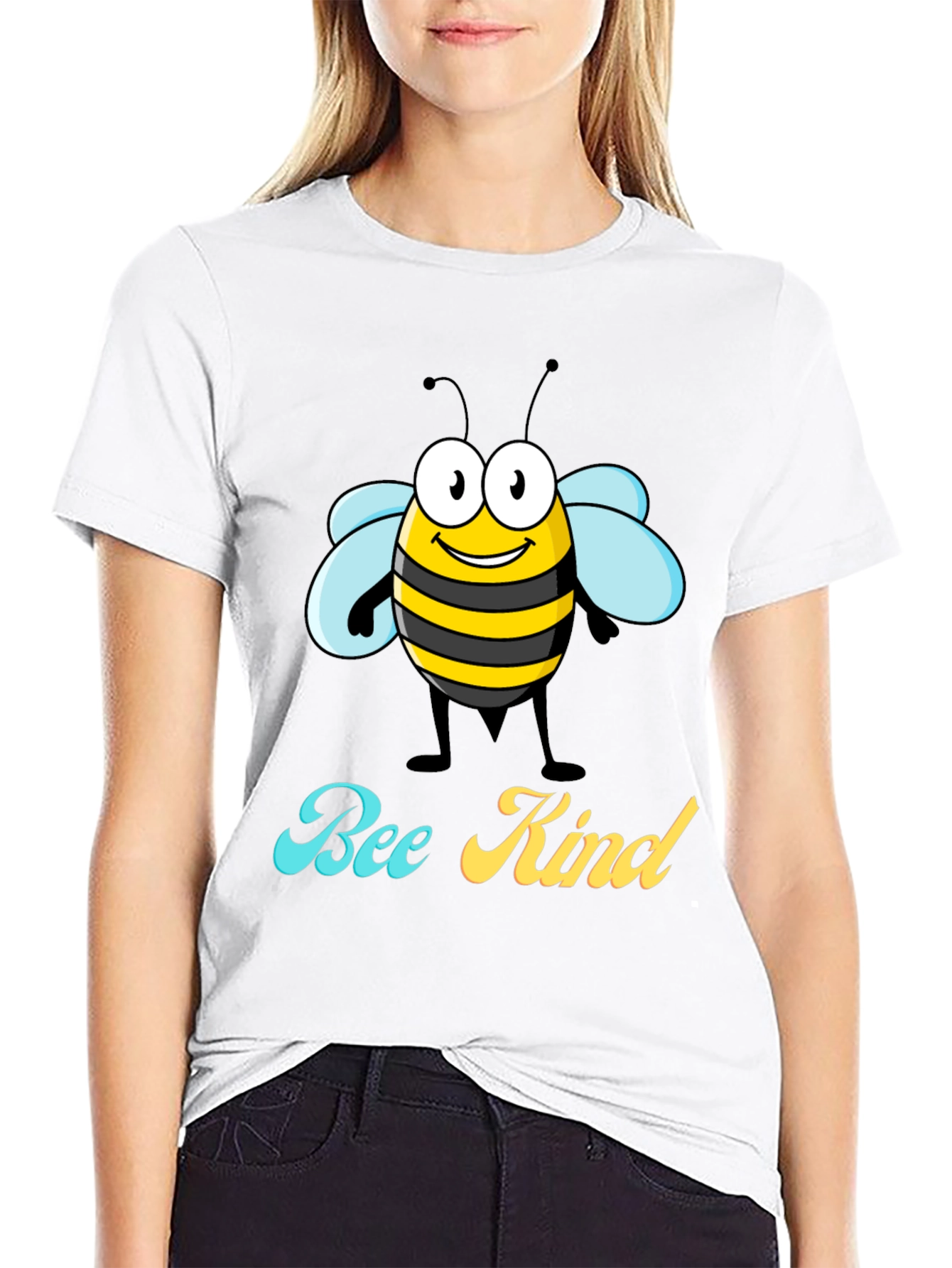 Bee Kind Graphic T-Shirt - Black Crew Neck Tee