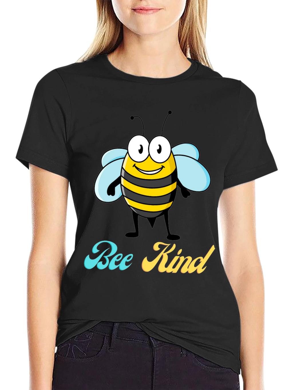 Bee Kind Graphic T-Shirt - Black Crew Neck Tee