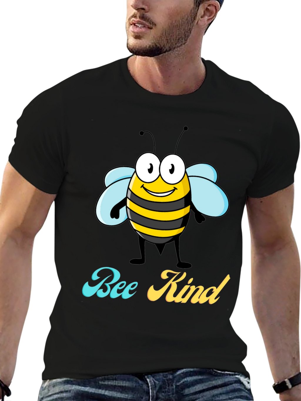 Bee Kind Graphic T-Shirt - Black Crew Neck Tee