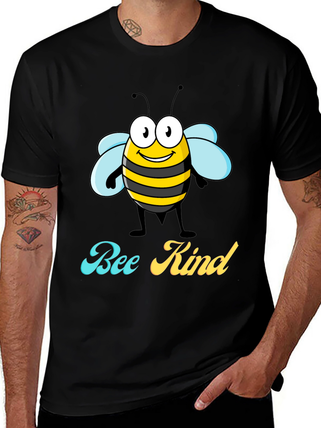 Bee Kind Graphic T-Shirt - Black Crew Neck Tee