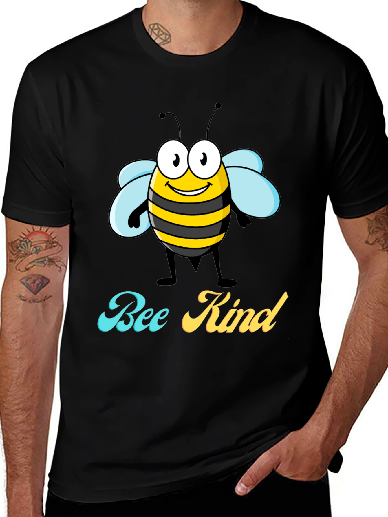 Bee Kind Graphic T-Shirt - Black Crew Neck Tee