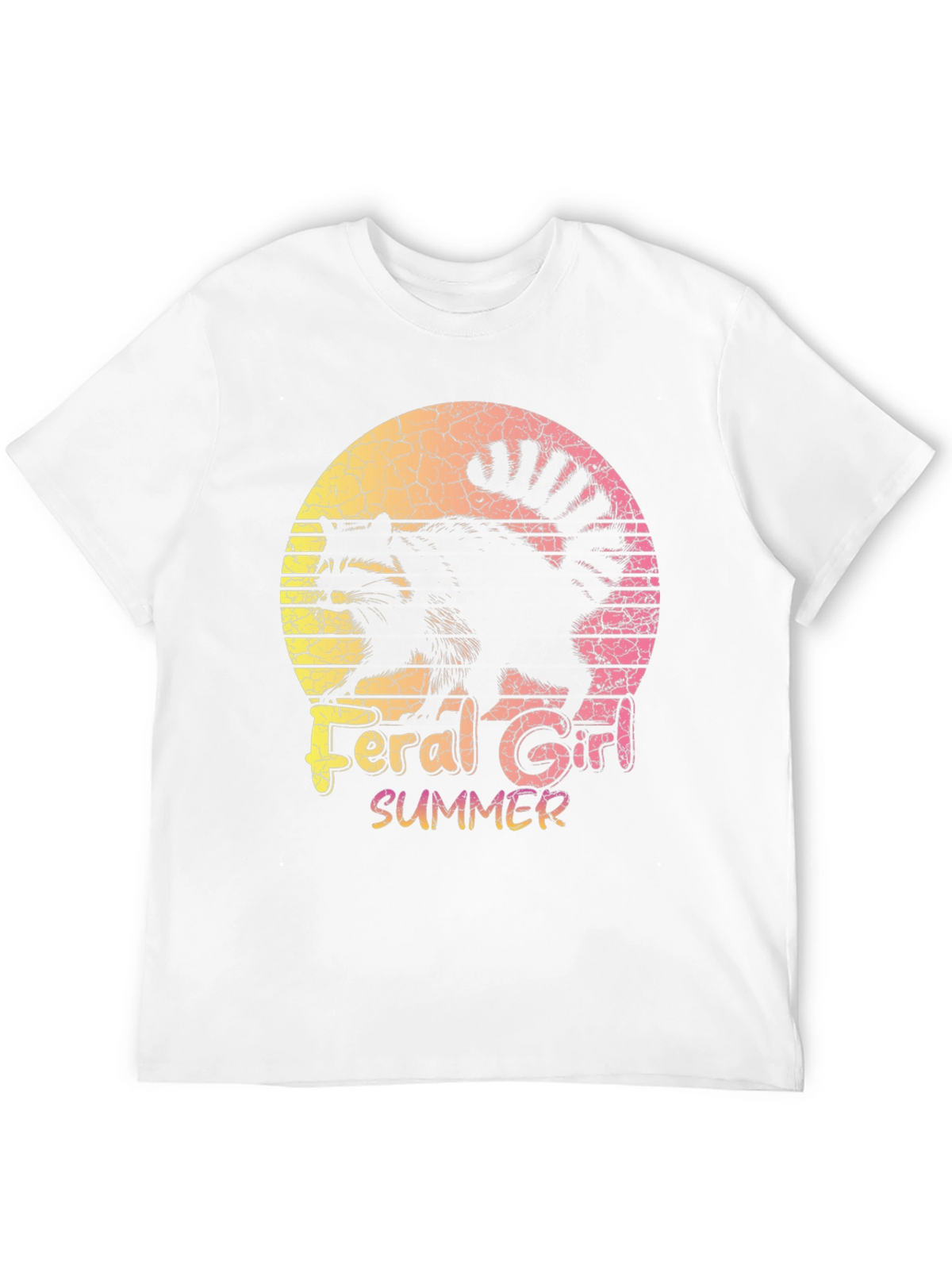 Feral Girl Summer Raccoon Graphic Tee