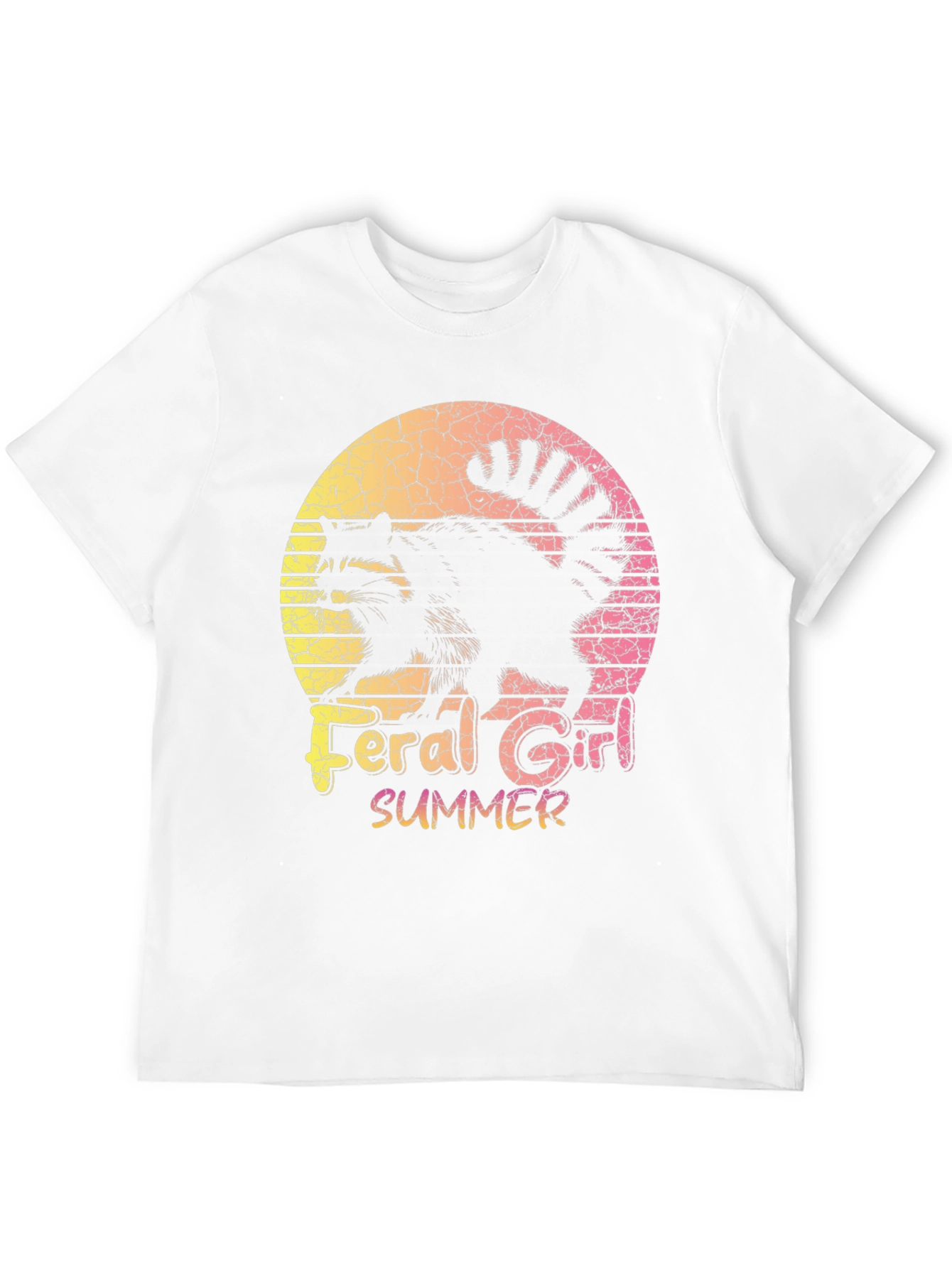 Feral Girl Summer Raccoon Graphic Tee