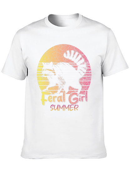 Feral Girl Summer Raccoon Graphic Tee