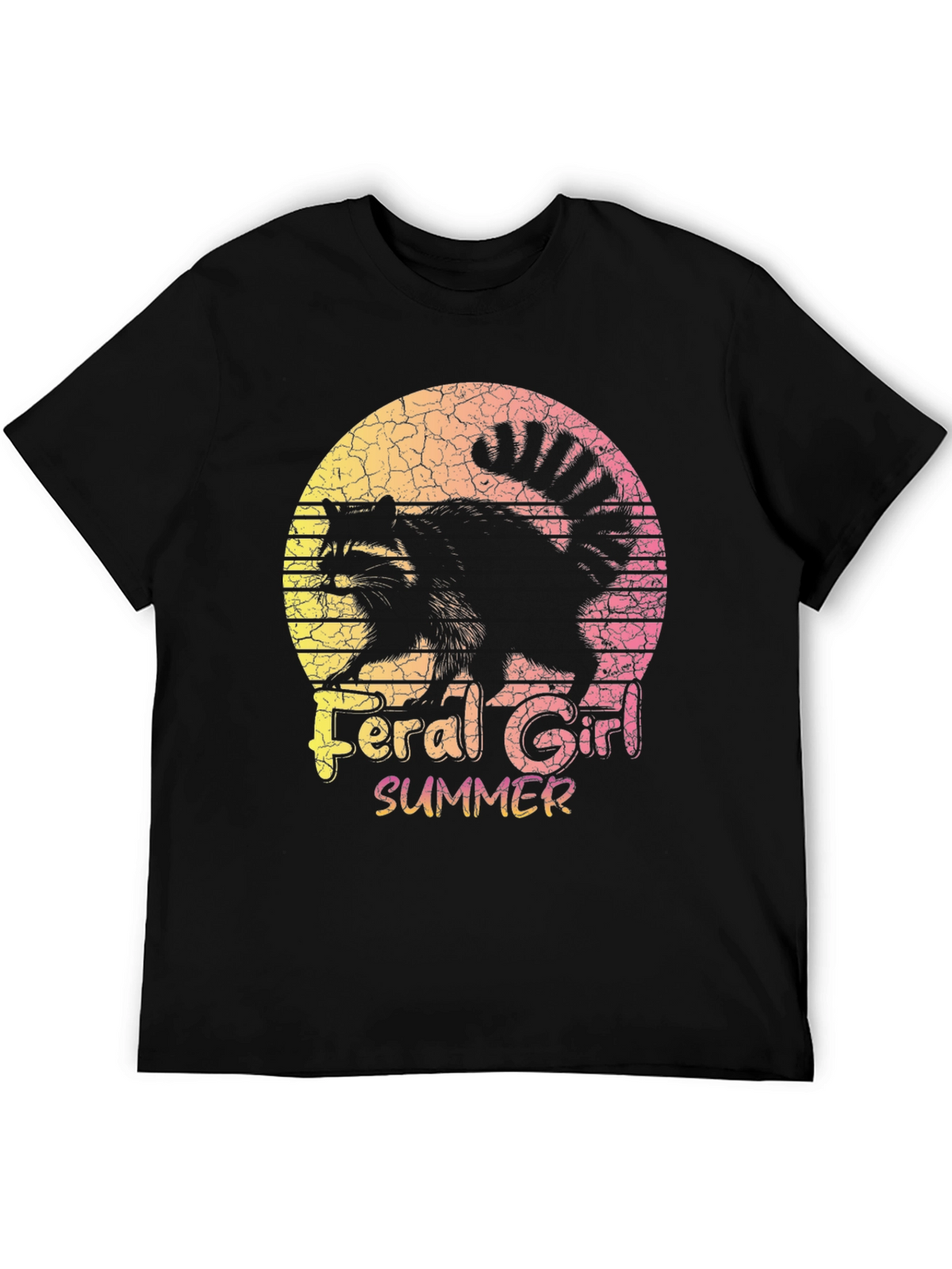 Feral Girl Summer Raccoon Graphic Tee