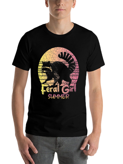 Feral Girl Summer Raccoon Graphic Tee