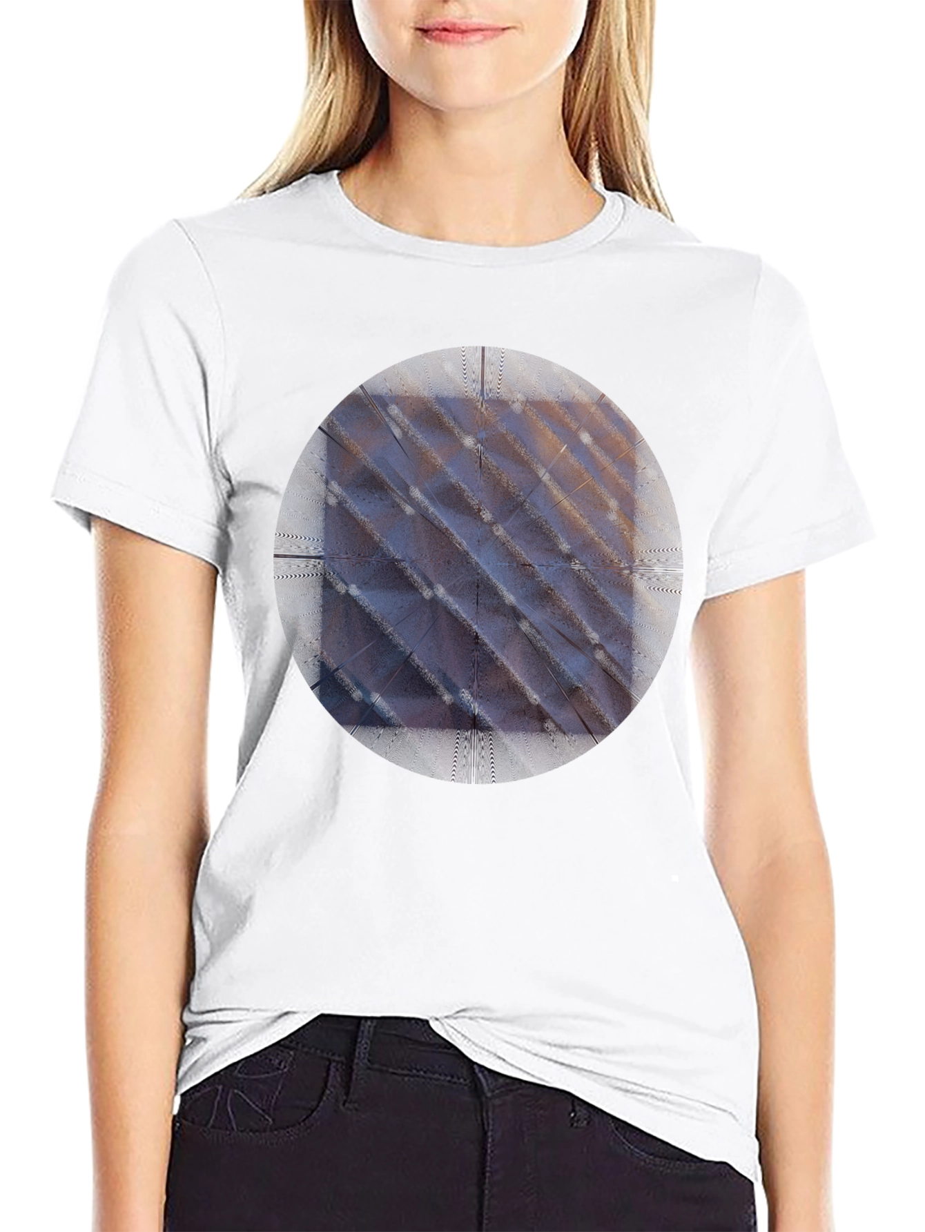 Modern Geometric Pattern Tee - Black Unisex Shirt