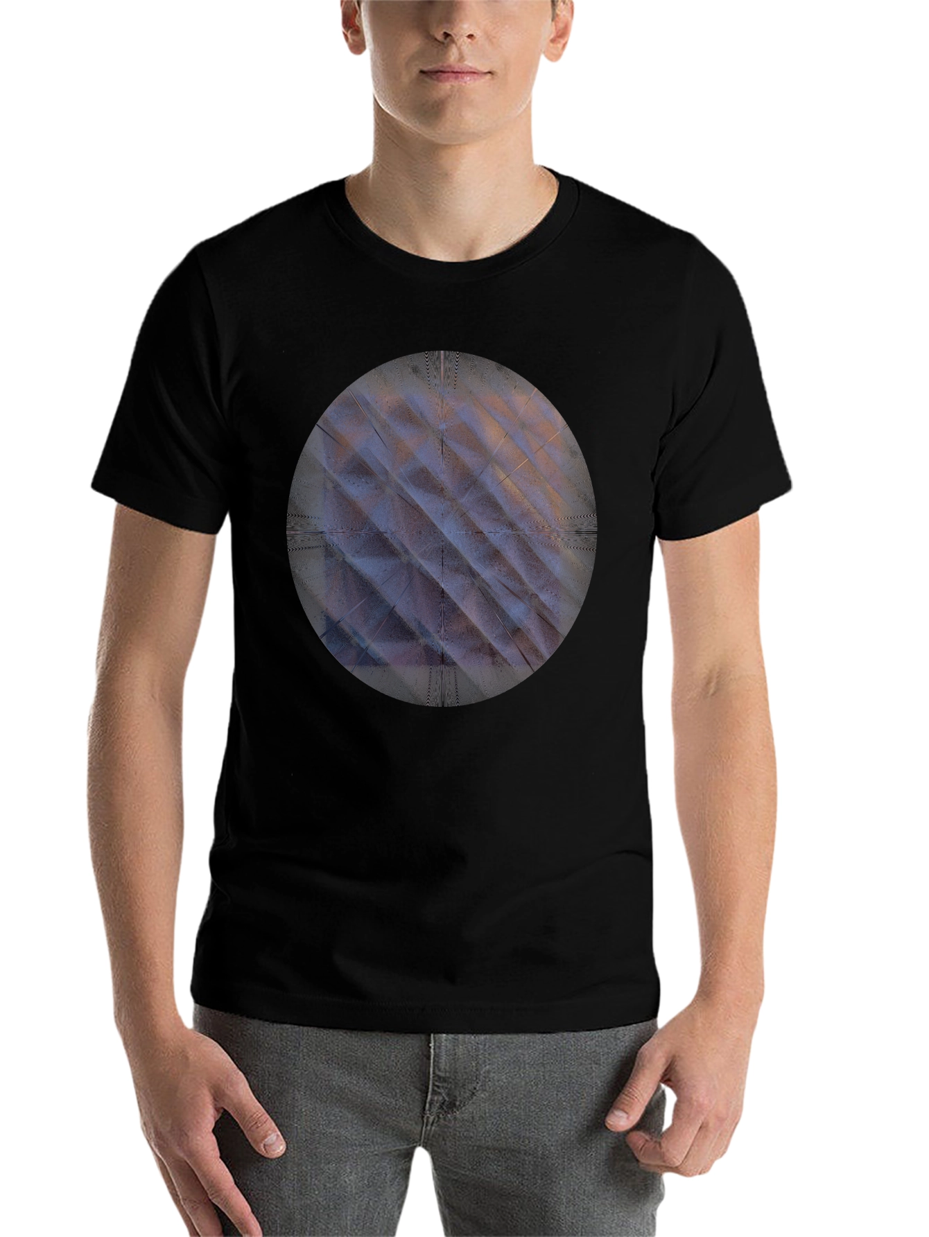 Modern Geometric Pattern Tee - Black Unisex Shirt
