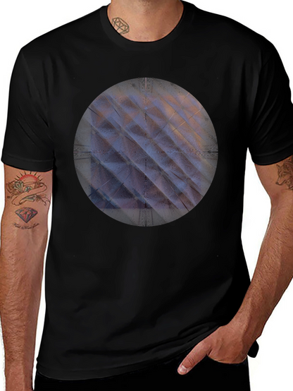 Modern Geometric Pattern Tee - Black Unisex Shirt