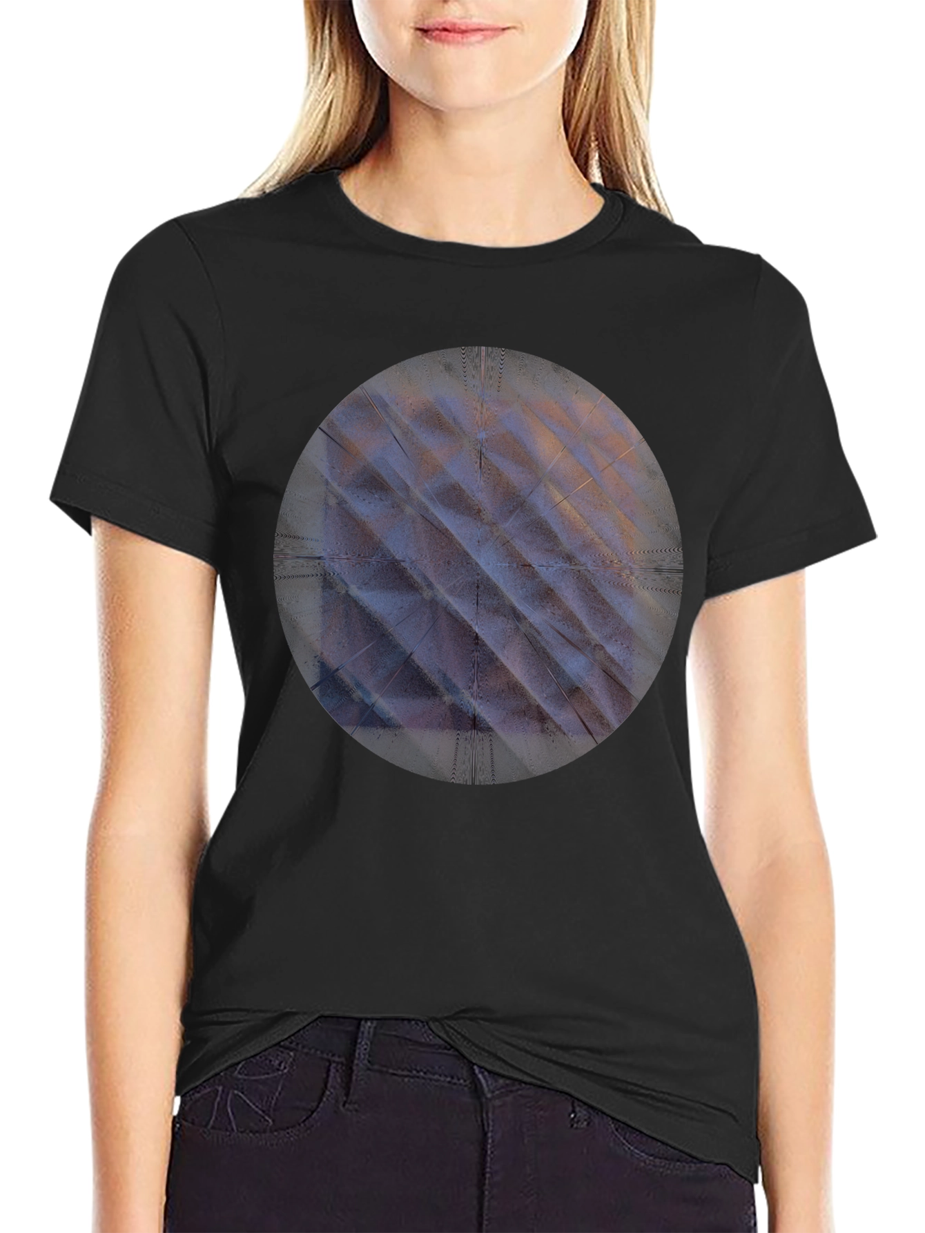 Modern Geometric Pattern Tee - Black Unisex Shirt