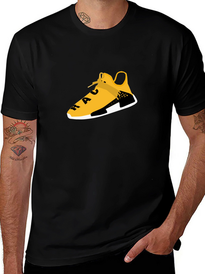 Black Tee with Graphic Shoe Design