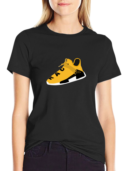 Black Tee with Graphic Shoe Design