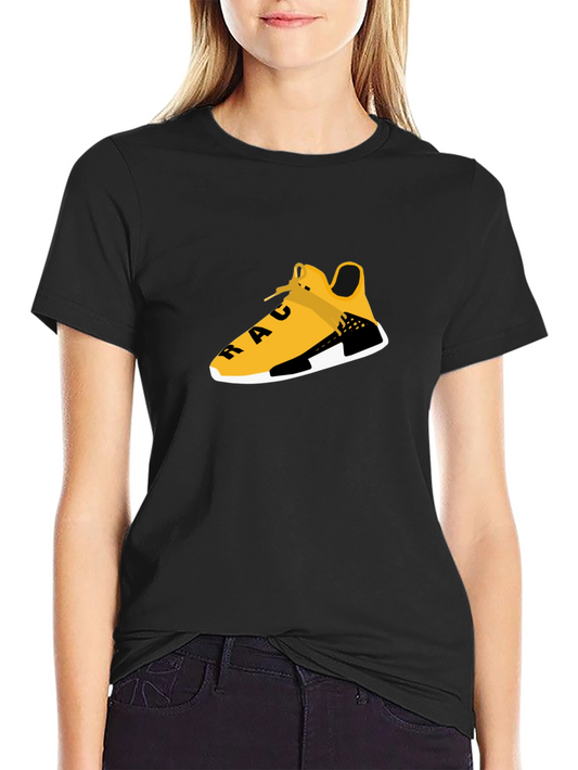 Black Tee with Graphic Shoe Design