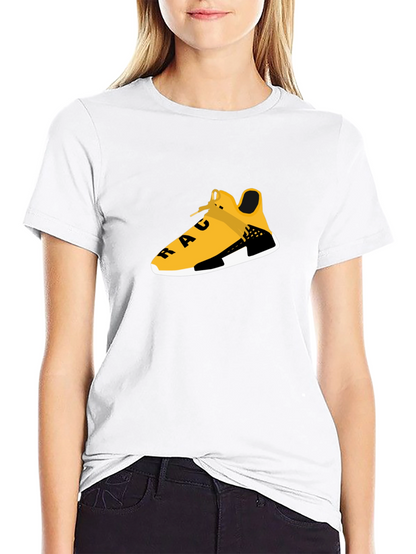 Black Tee with Graphic Shoe Design
