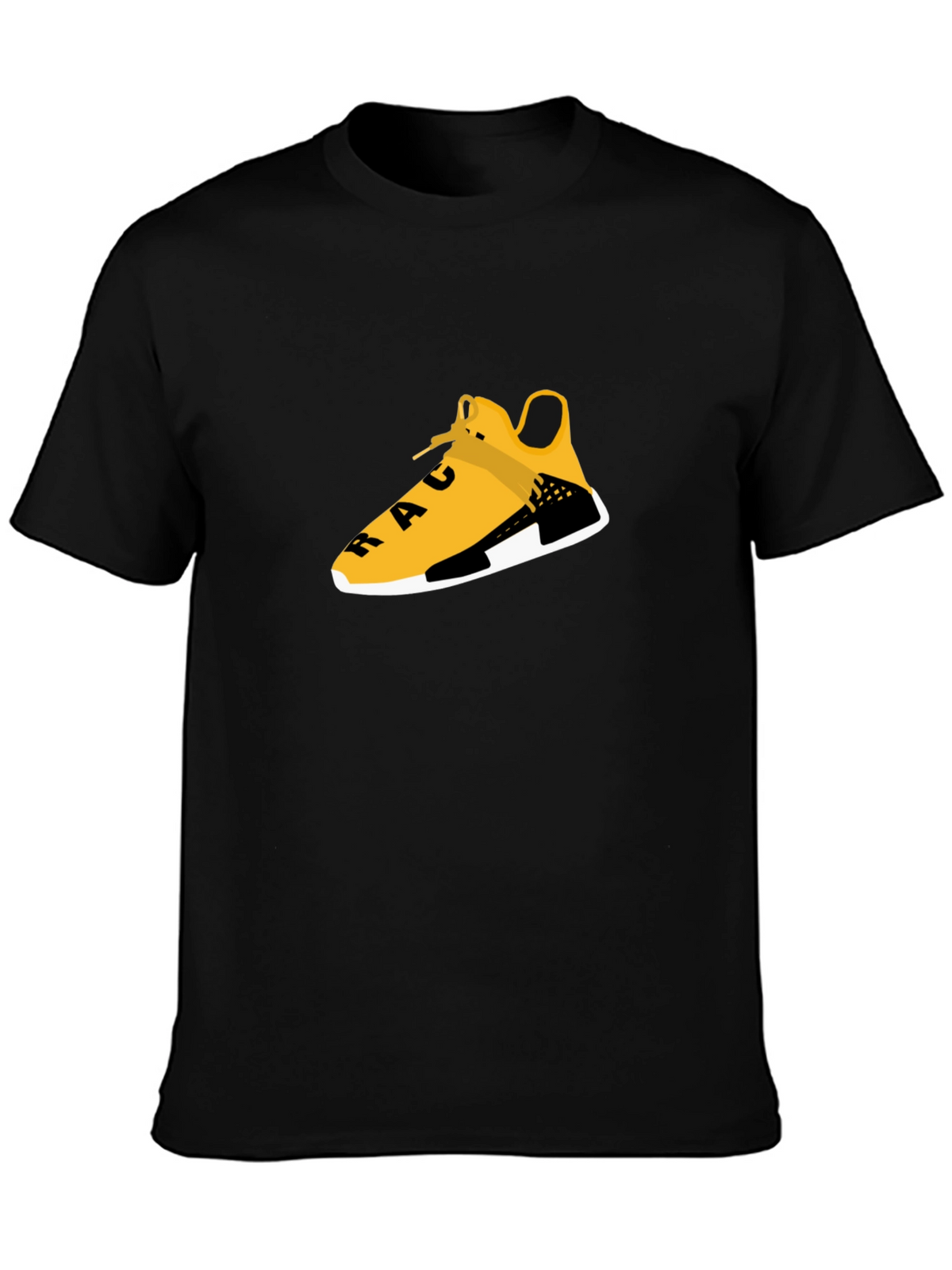 Black Tee with Graphic Shoe Design