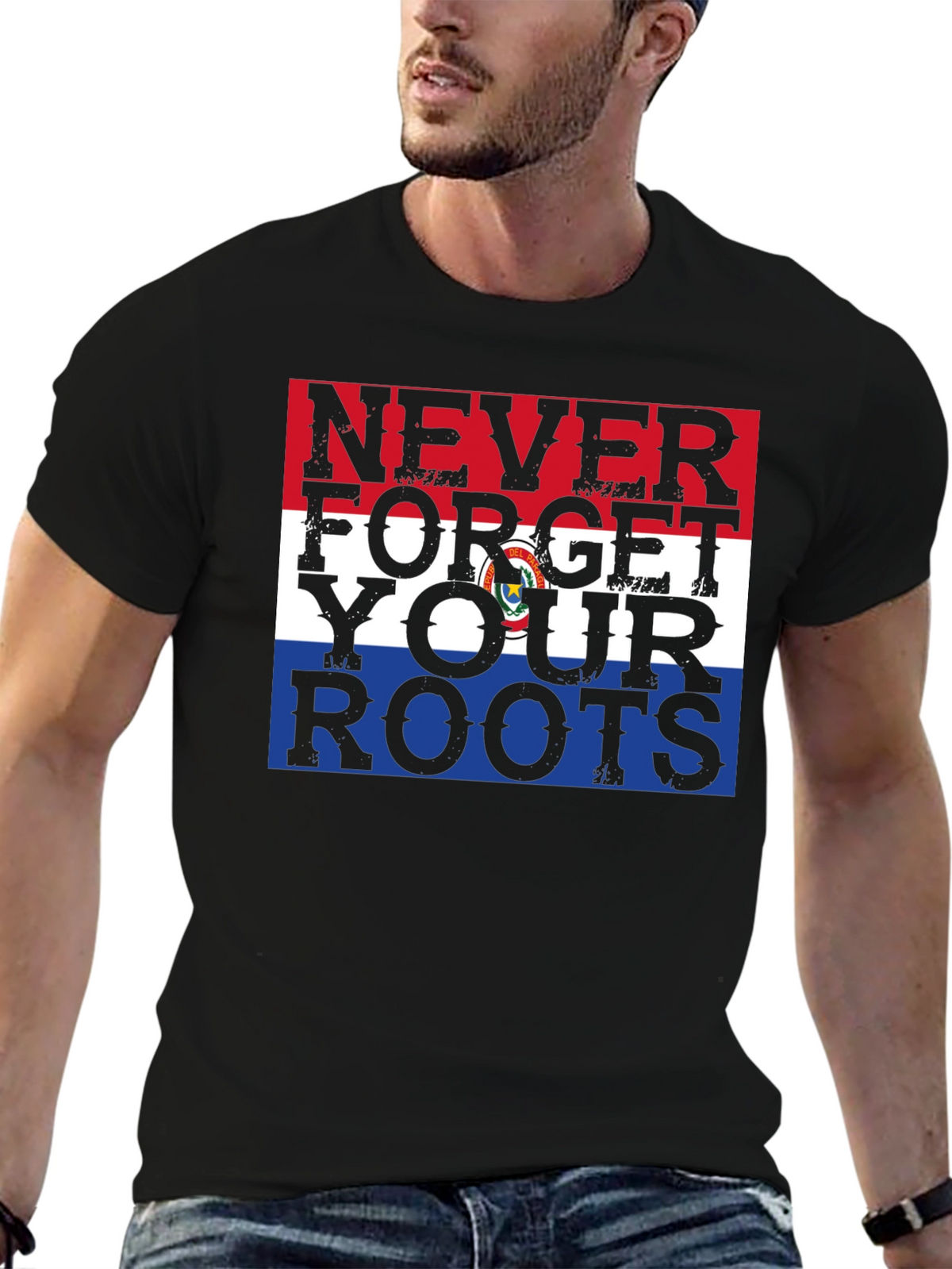 Never Forget Your Roots Paraguay Flag Graphic Tee