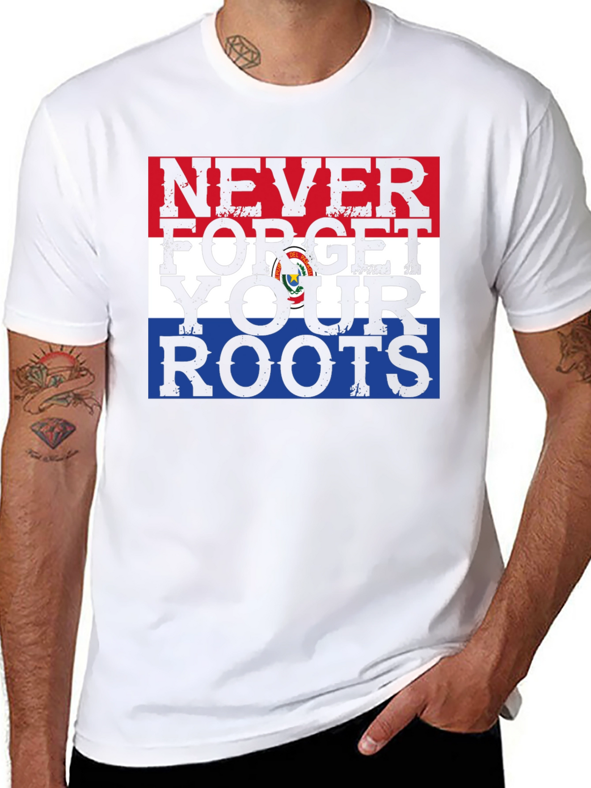Never Forget Your Roots Paraguay Flag Graphic Tee