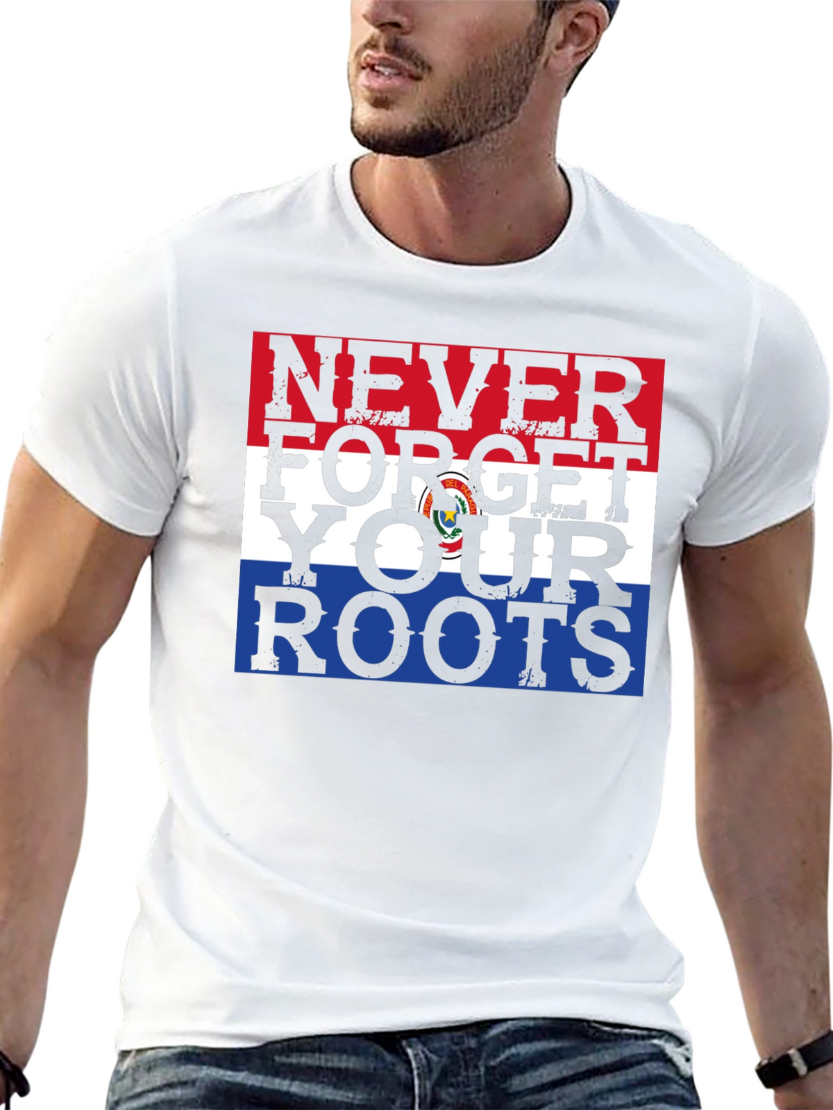 Never Forget Your Roots Paraguay Flag Graphic Tee