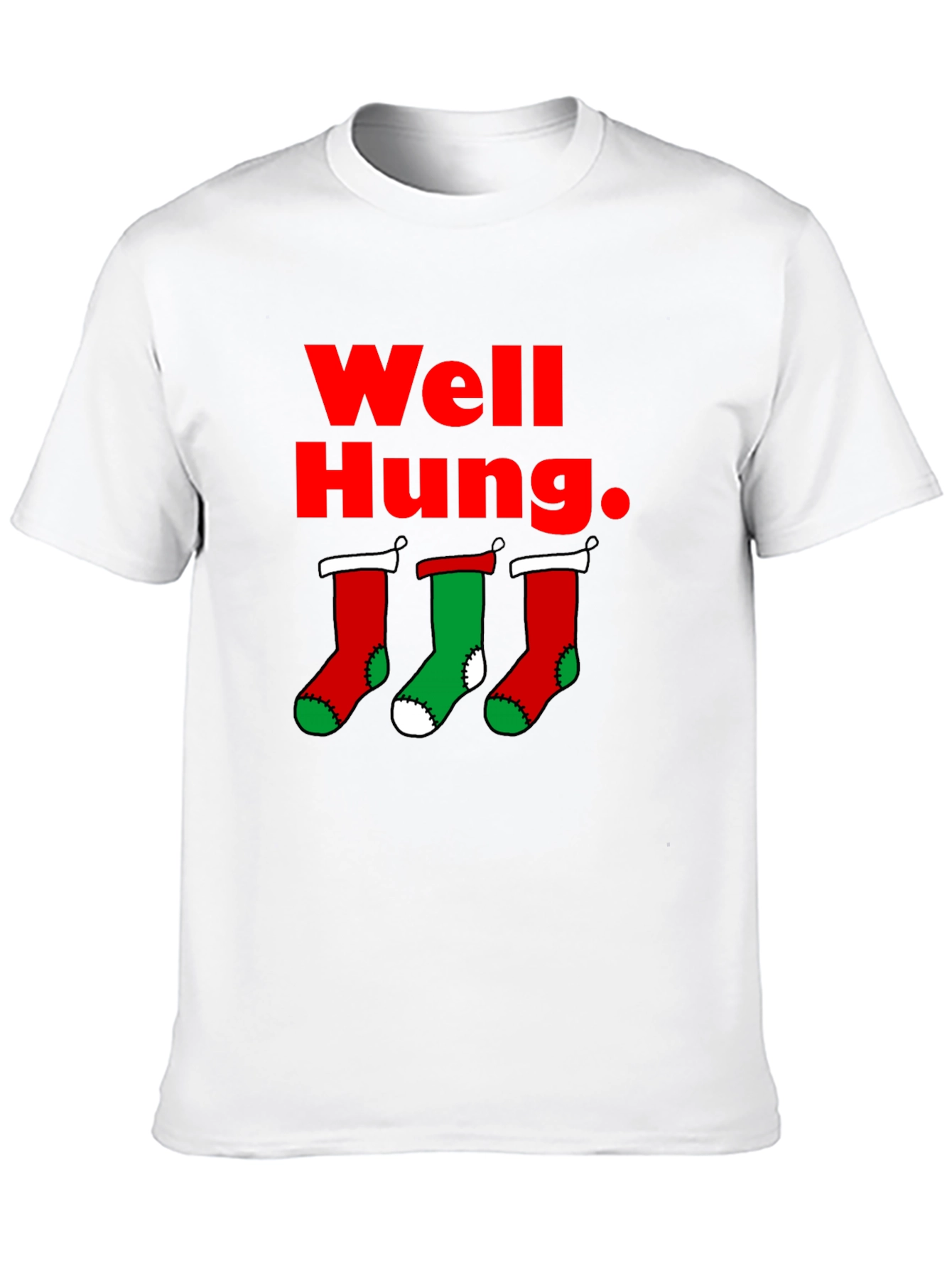 Well Hung Christmas Stockings T-Shirt