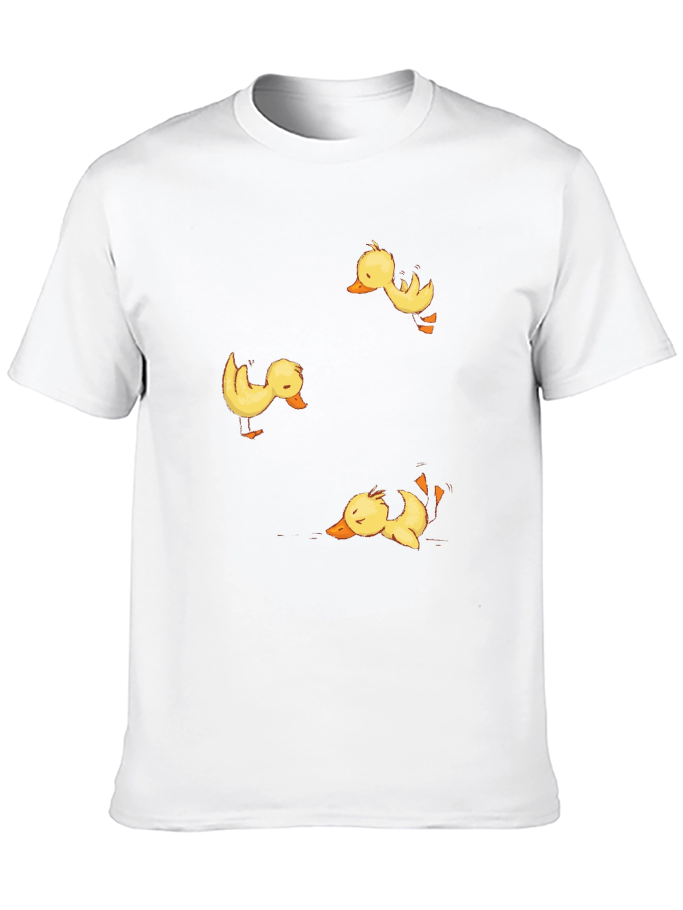 Duckling Print Black Crew Neck T-Shirt