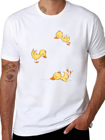 Duckling Print Black Crew Neck T-Shirt