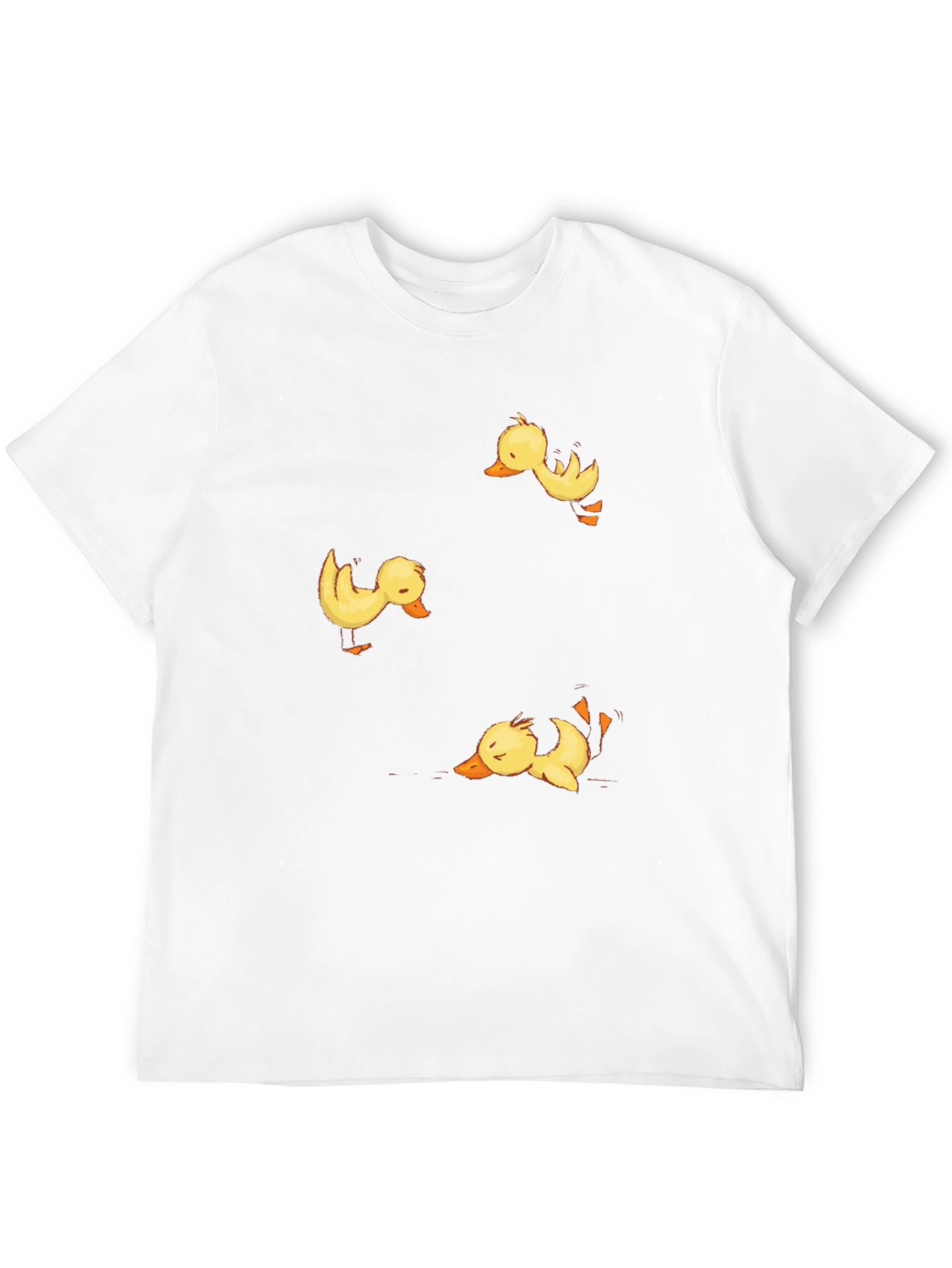 Duckling Print Black Crew Neck T-Shirt