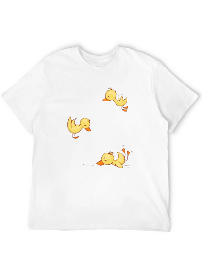 Duckling Print Black Crew Neck T-Shirt