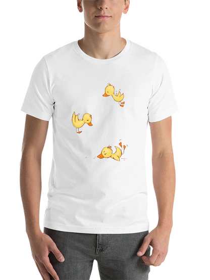 Duckling Print Black Crew Neck T-Shirt